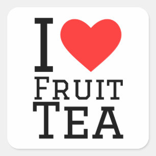 Adesivo Quadrado Eu adoro chá de fruta
