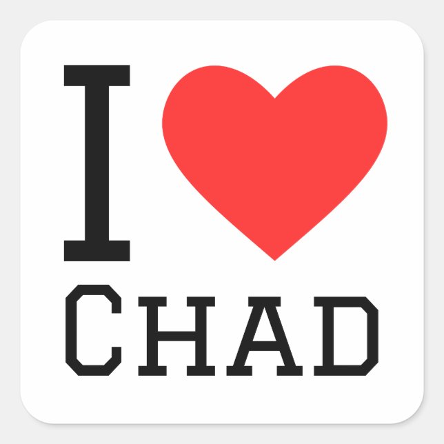 Adesivo Quadrado Eu adoro chad (Frente)