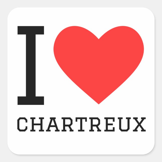 Adesivo Quadrado Eu adoro chartreux (Frente)