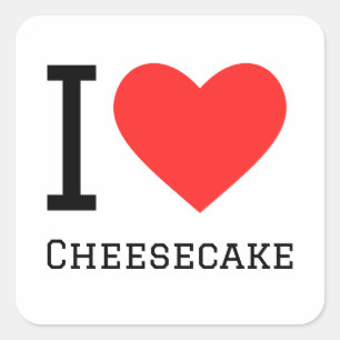Adesivo Quadrado Eu adoro cheesecake
