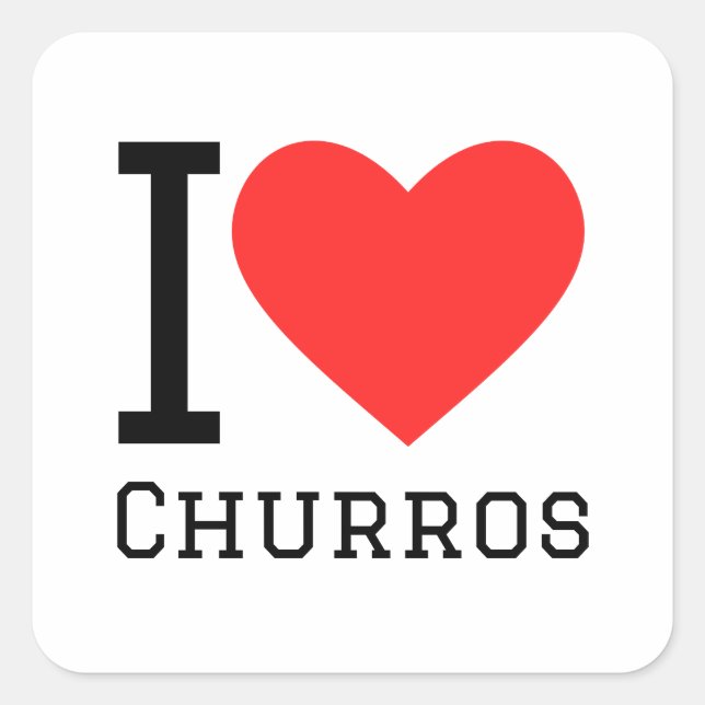 Adesivo Quadrado Eu adoro churros (Frente)