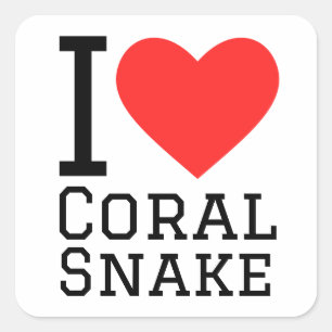 Adesivo Quadrado Eu adoro cobra de coral