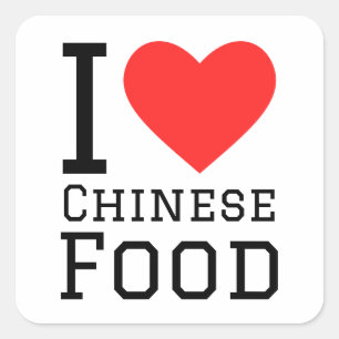 Adesivo Quadrado Eu adoro comida chinesa