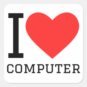 Adesivo Quadrado Eu adoro computador