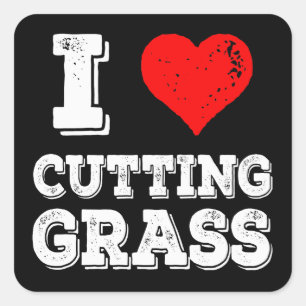 Adesivo Quadrado Eu Adoro Cortar Grass Engraçada Cuidados Legais