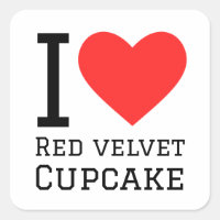 Eu adoro cupcake de veludo vermelho