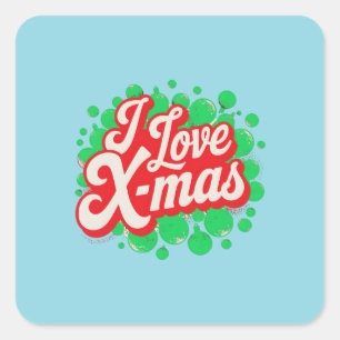 Adesivo Quadrado Eu adoro Design de arte digital X-Mas