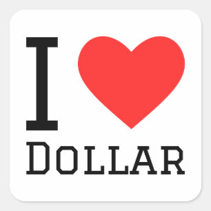 Adesivo Quadrado Eu adoro dólar