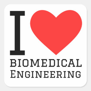 Adesivo Quadrado Eu adoro engenharia biomédica