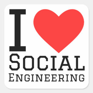 Adesivo Quadrado Eu adoro engenharia social