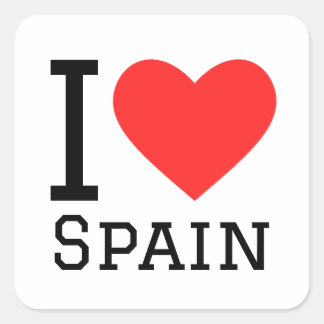 Adesivo Quadrado Eu adoro espanha quadrada