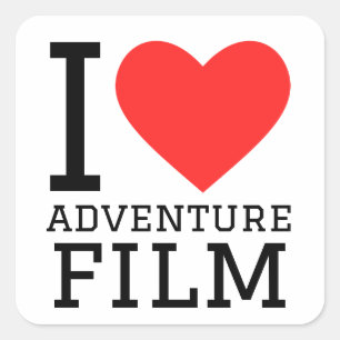 Adesivo Quadrado Eu adoro filme de aventura