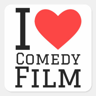 Adesivo Quadrado Eu adoro filme de comédia
