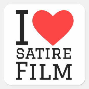 Adesivo Quadrado Eu adoro filme de sátira
