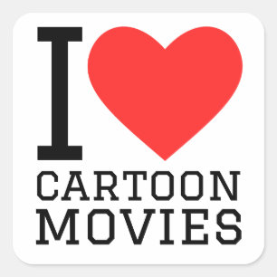 Adesivo Quadrado Eu adoro filmes de animação