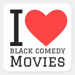 Adesivo Quadrado Eu adoro filmes de comédia pretos