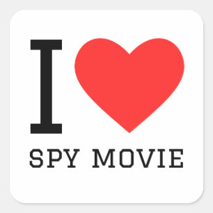 Adesivo Quadrado Eu adoro filmes de espião