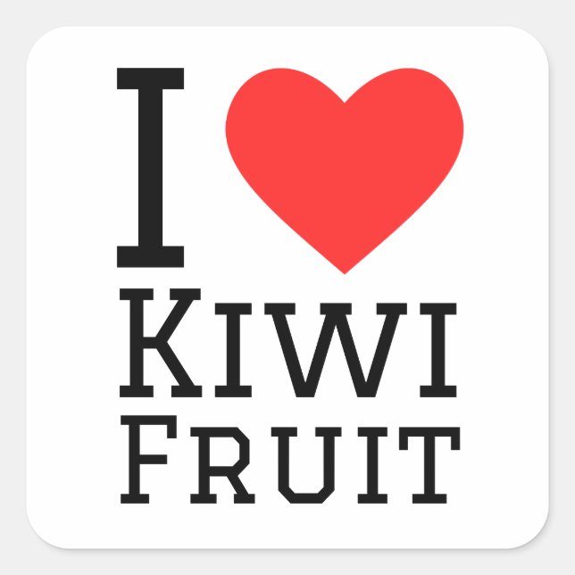 Adesivo Quadrado Eu adoro fruta kiwi (Frente)