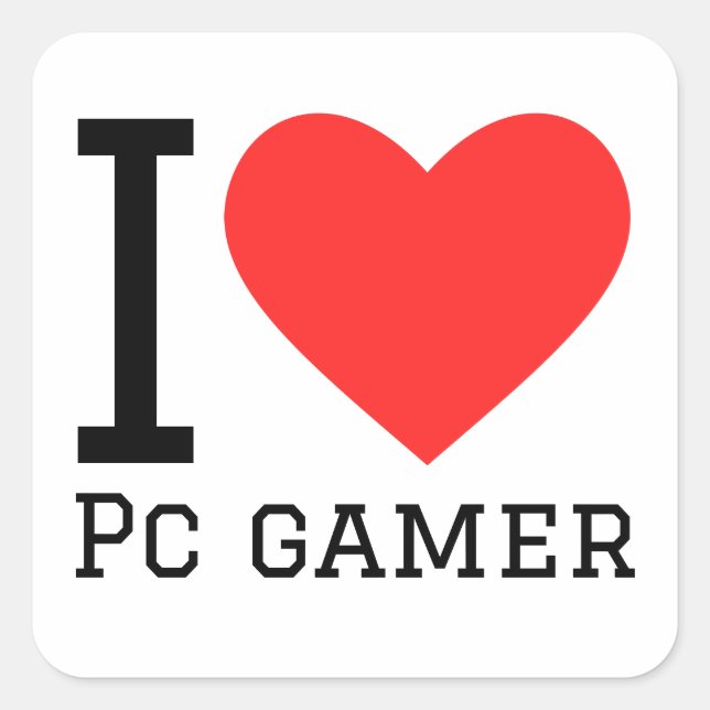 Adesivo Quadrado Eu adoro gamer de pc (Frente)
