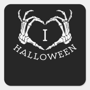 Adesivo Quadrado Eu Adoro Halloween