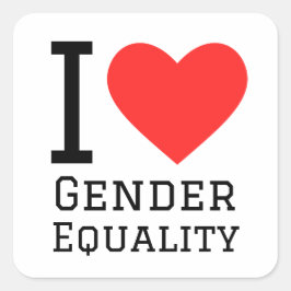 Adesivo Quadrado Eu adoro igualdade de gênero