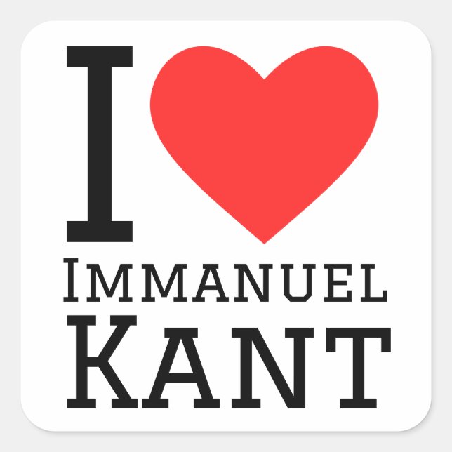 Adesivo Quadrado Eu adoro immanuel kant (Frente)