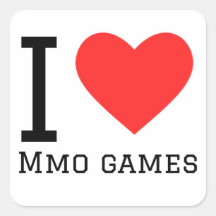 Adesivo Quadrado Eu adoro jogos de mmo