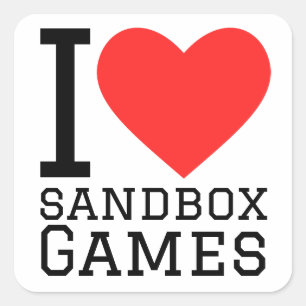 Adesivo Quadrado Eu adoro jogos de sandbox