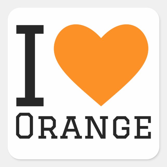 Adesivo Quadrado Eu adoro laranja (Frente)