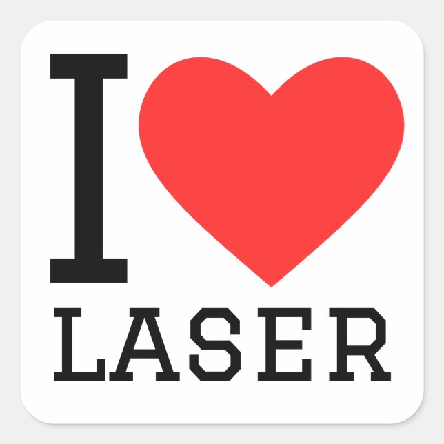 Adesivo Quadrado Eu adoro laser (Frente)