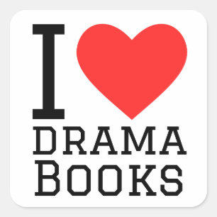 Adesivo Quadrado Eu adoro livros de teatro
