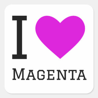 Adesivo Quadrado Eu adoro magenta