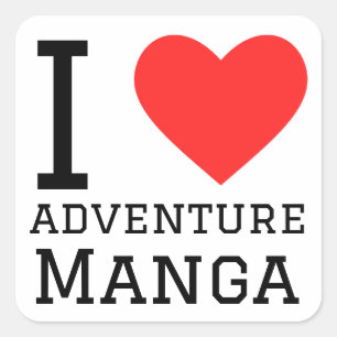Adesivo Quadrado Eu adoro manga de aventura
