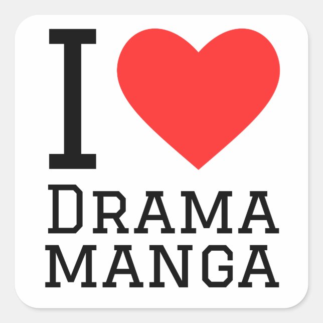 Adesivo Quadrado Eu adoro manga de drama (Frente)
