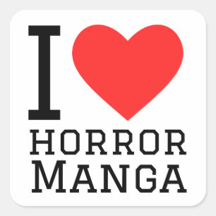 Adesivo Quadrado Eu adoro manga de terror