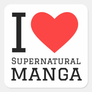 Adesivo Quadrado Eu adoro manga sobrenatural