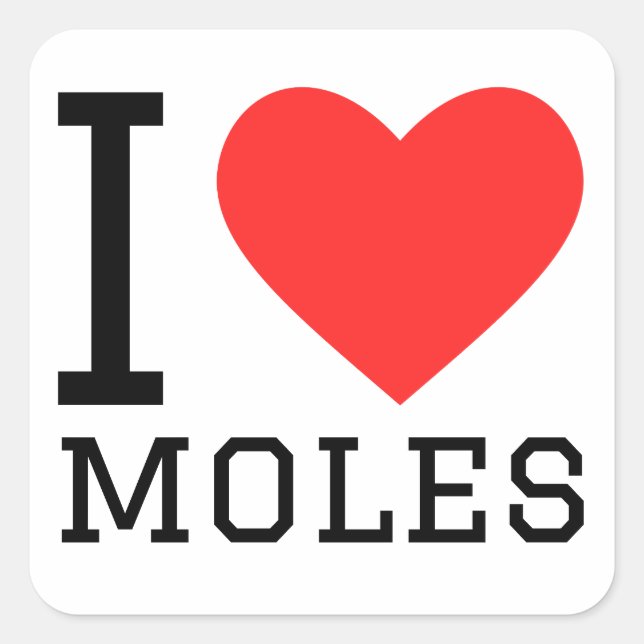 Adesivo Quadrado Eu adoro moles (Frente)