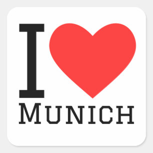 Adesivo Quadrado Eu adoro munich