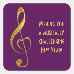 Adesivo Quadrado Eu adoro música - cartões, autocolantes, postagem