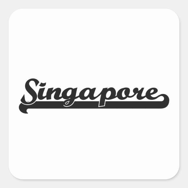 Adesivo Quadrado Eu adoro o Design Clássico de Singapura (Frente)