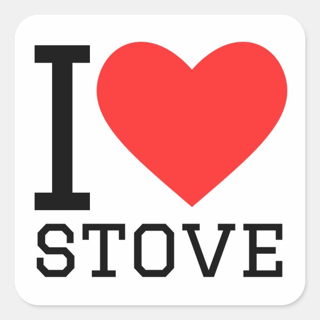 Adesivo Quadrado Eu adoro o fogão (Frente)