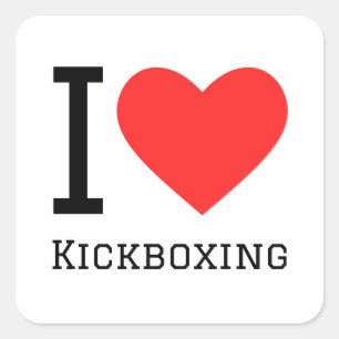 Adesivo Quadrado Eu adoro o kickboxe