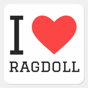 Adesivo Quadrado Eu adoro o Ragdoll