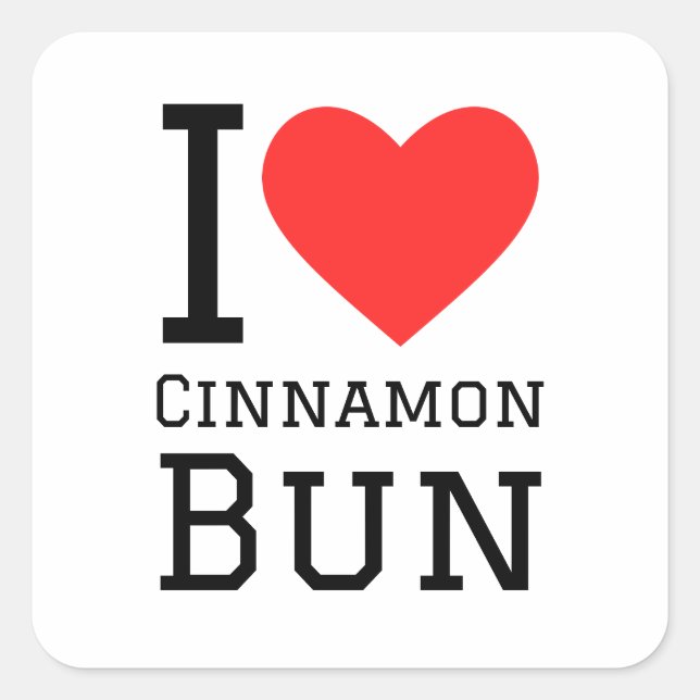 Adesivo Quadrado Eu adoro pão de canela (Frente)