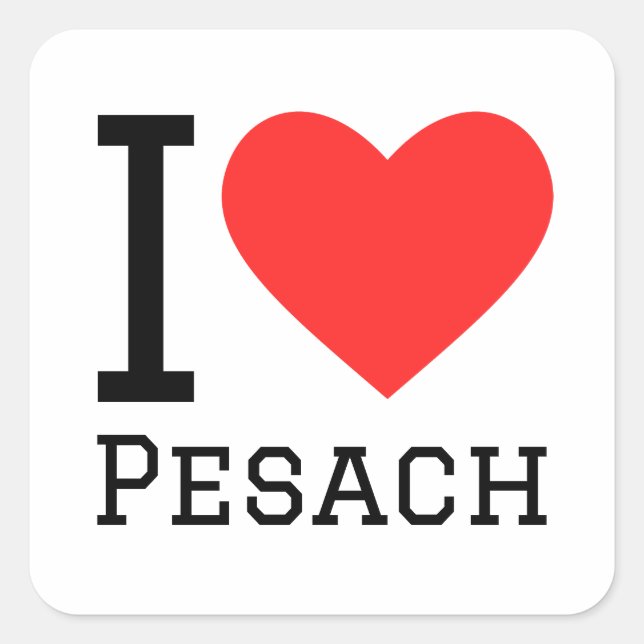 Adesivo Quadrado Eu adoro Pesach (Frente)