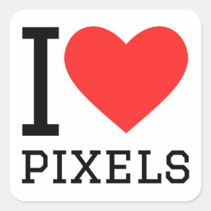 Adesivo Quadrado Eu adoro pixels