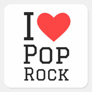 Adesivo Quadrado Eu adoro pop rock
