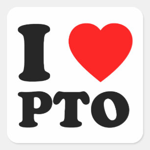 Adesivo Quadrado Eu Adoro PTO Pagar Tempo Sem Presente