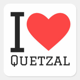 Adesivo Quadrado Eu adoro quetzal