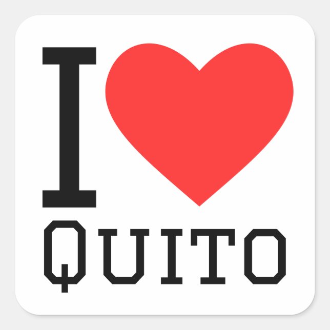 Adesivo Quadrado Eu adoro quito (Frente)